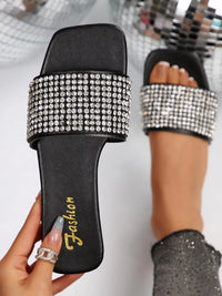 Bellamy Allegra — Rhinestone Open Toe Flats Sandals Fashion Footwear
