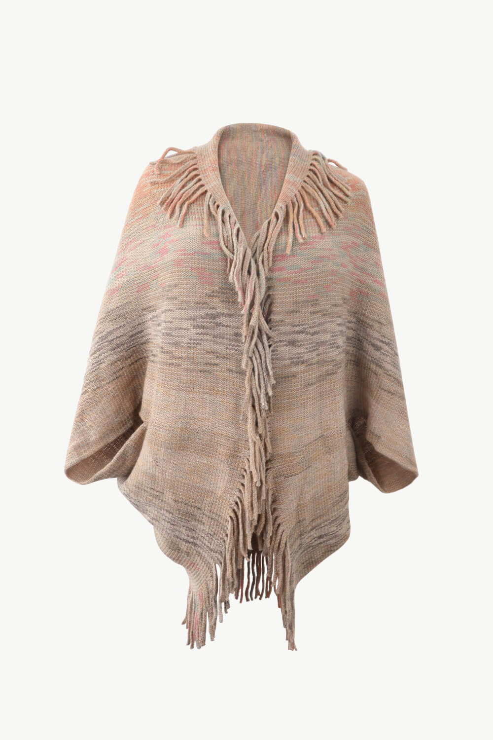Ocean Sorrento — Multicolored Fringe Trim Poncho, alternate view 16
