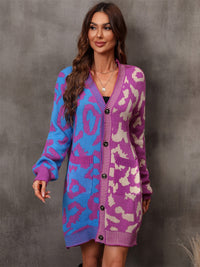 Indigo Rivière — Angel Wings Leopard Button Down Longline Cardigan