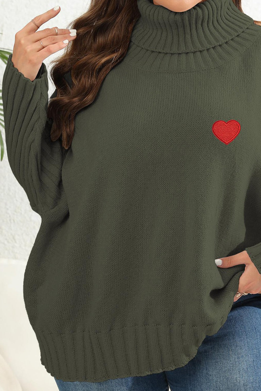 Winter Moreau — Plus Size Turtle Neck Long Sleeve Sweater, alternate view 11