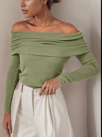 Lior Rousseau — Off-Shoulder Long Sleeve Sweater, alternate view 7