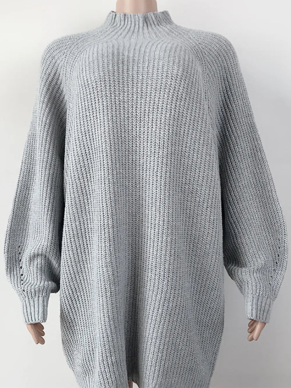Indigo Delacroix — Mock Neck Dropped Shoulder Sweater Dress, alternate view 11