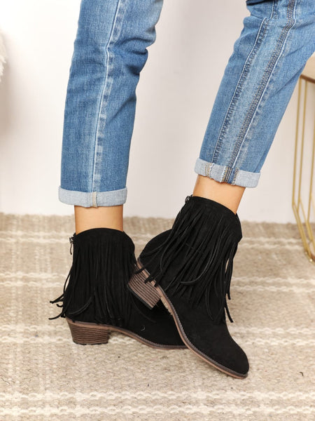 Legend Women's Fringe Cowboy Western Ankle Boots - Opulent Empire