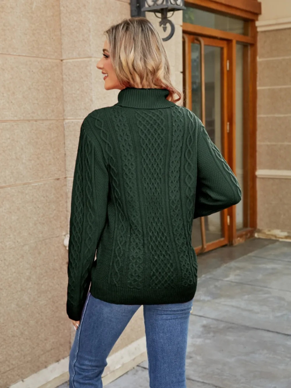 Blaise Valmont — Cable-Knit Mock Neck Sweater, alternate view 15