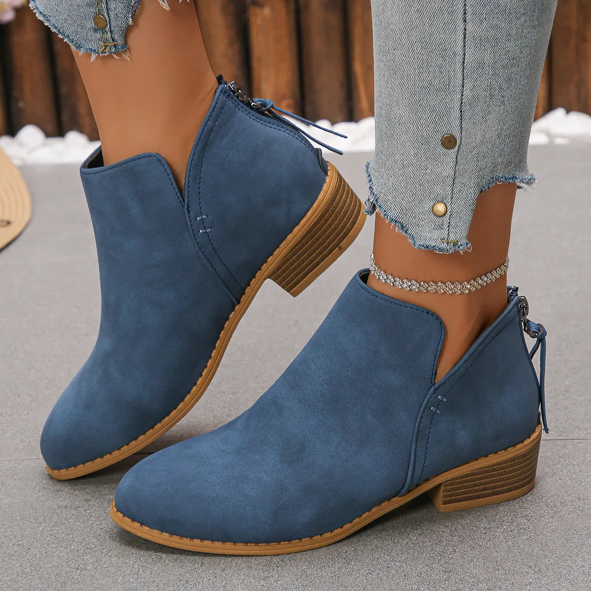 Sage Venturi — Classic Block Heel Ankle Boots, alternate view 5