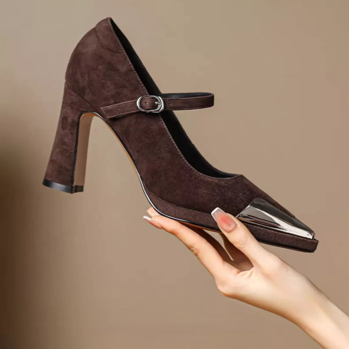 Fable Fiorenza — Point Toe Block Heels Pumps Fashion Footwear, alternate view 10