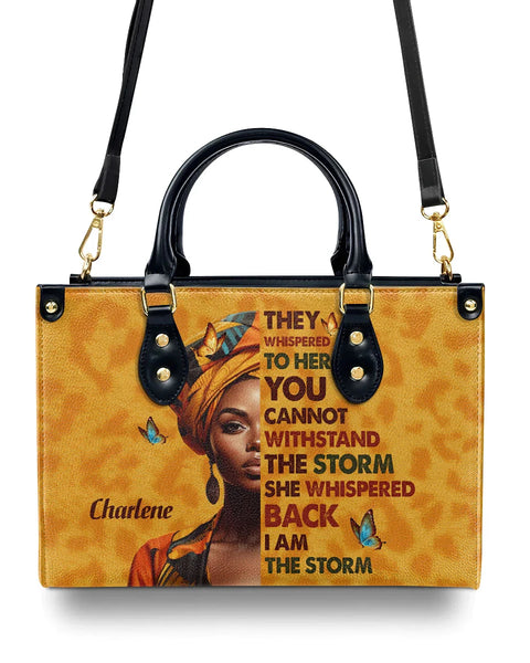 High Quality Pu Leather Messenger Shoulder Bags for Women I Am the Storm Print Custom Women'S Shoulder Bags