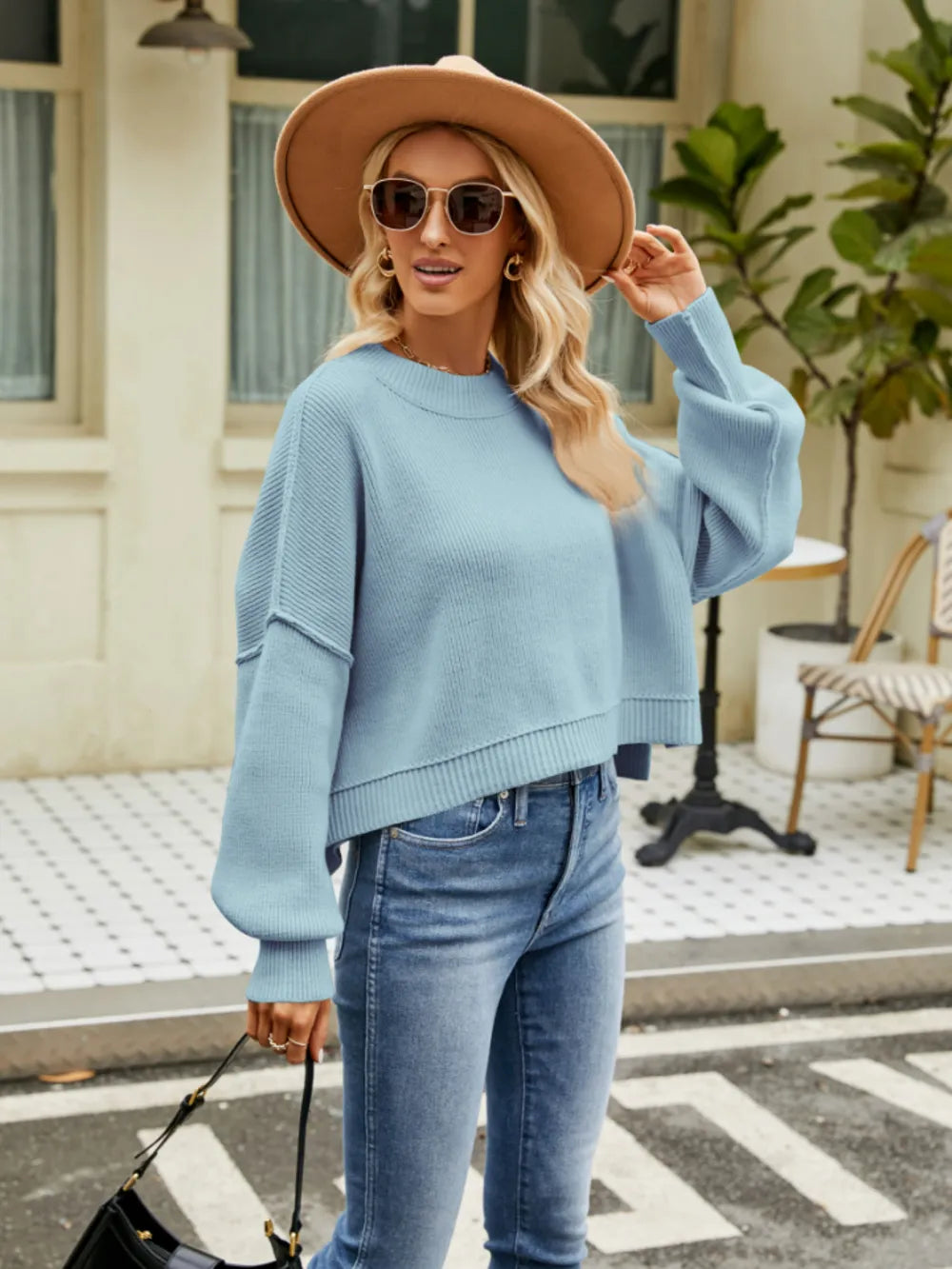 Dove Valmont — Round Neck Lantern Sleeve Sweater, alternate view 15