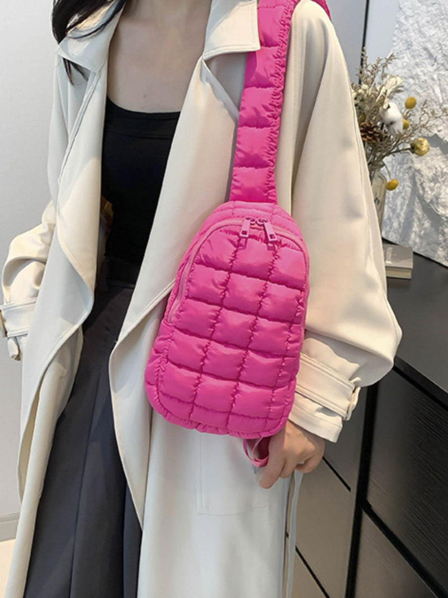 Quilted Nylon Crossbody  Bag