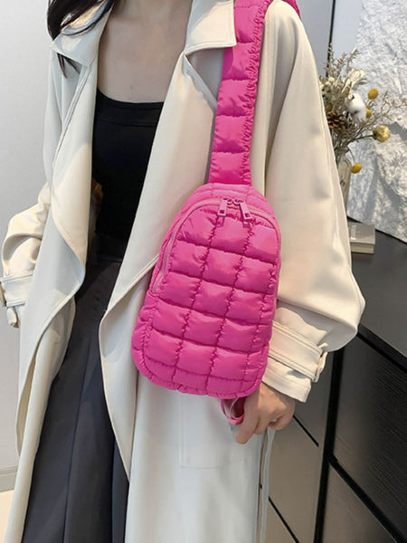 Quilted Nylon Crossbody  Bag