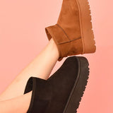 WILD DIVA Suede Round Toe Platform Booties - Opulent Empire