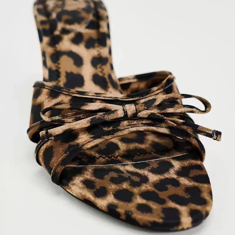 Onyx Venturi — Bow Leopard Kitten Heel Sandals, alternate view 3