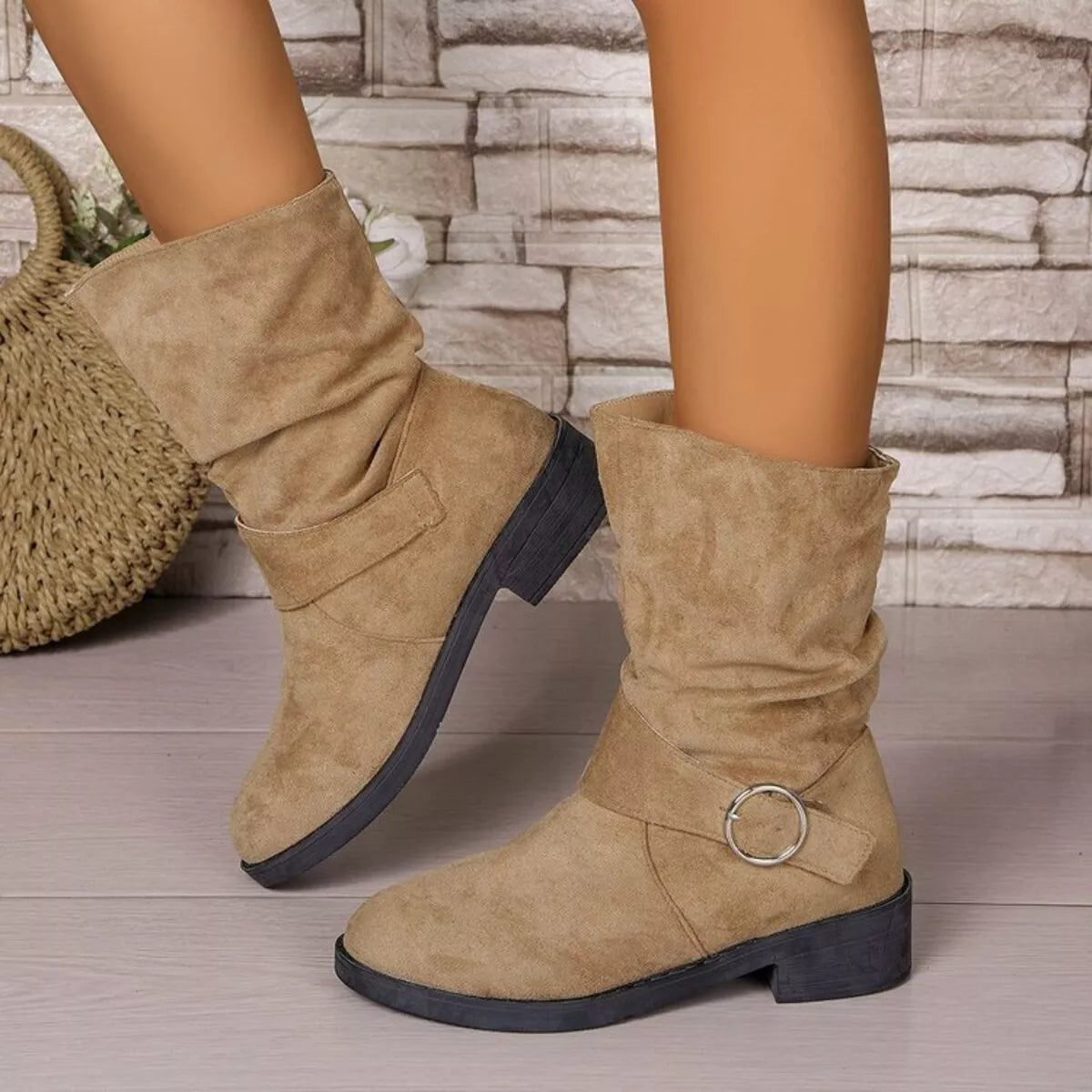 Finley Fiorenza — Round Toe Block Heels Boots Fashion Footwear, alternate view 5