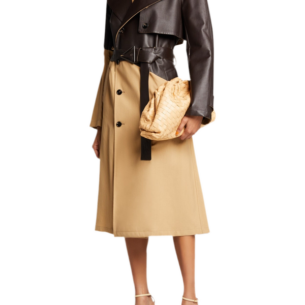 Kymara™ | Suit Collar Leather Trench Coat