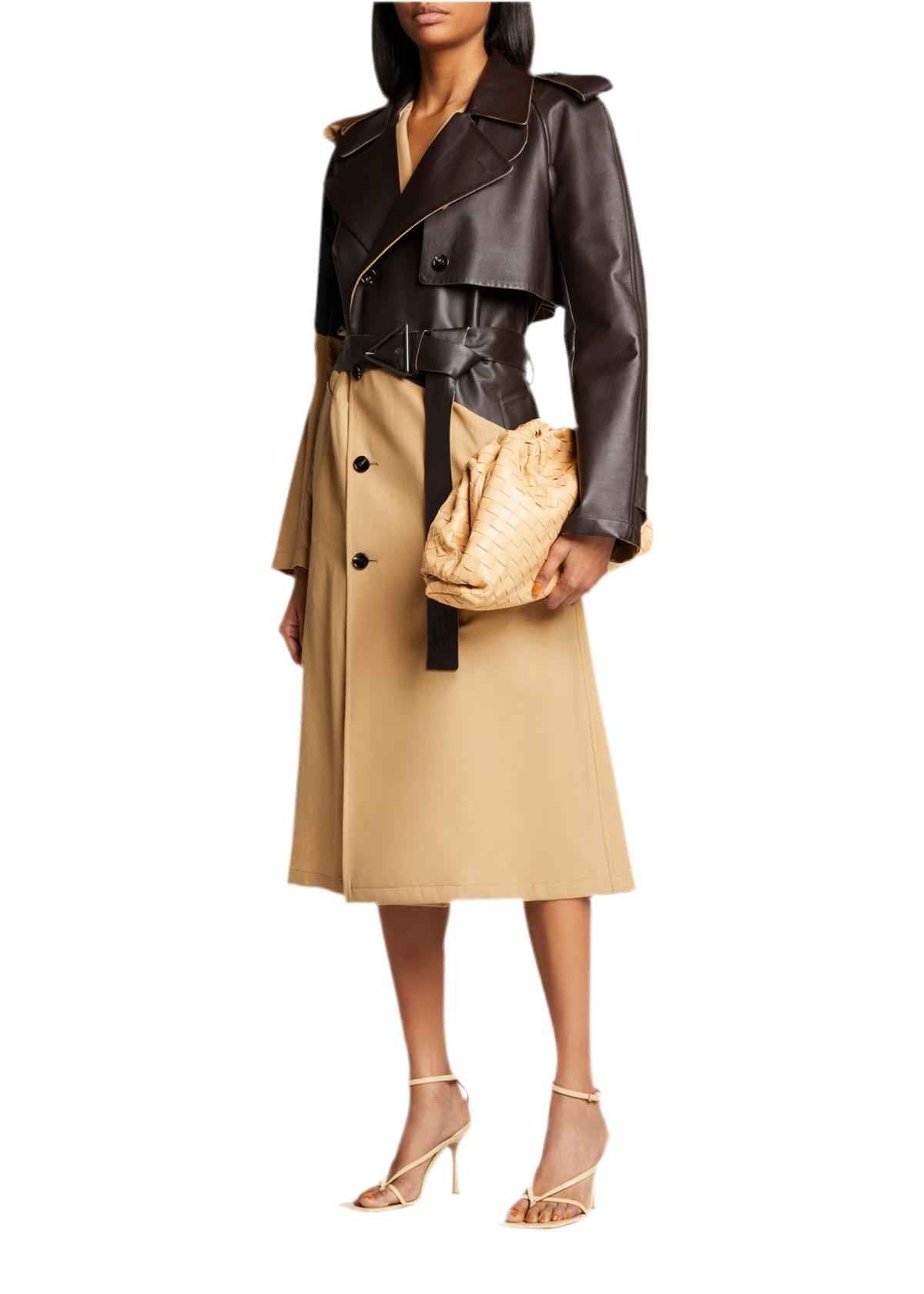 Kymara™ | Suit Collar Leather Trench Coat