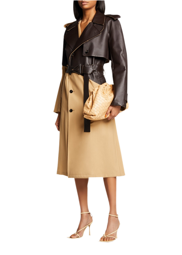 Kymara™ | Suit Collar Leather Trench Coat