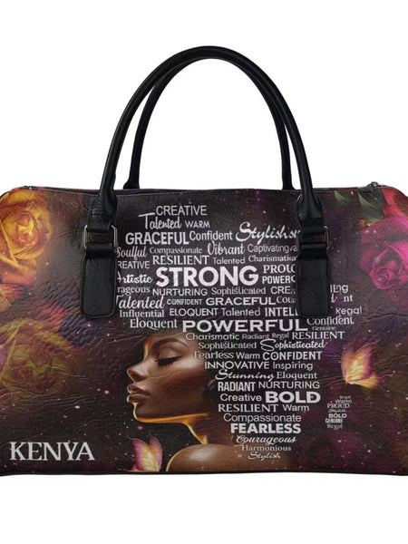 Zahara™ | Elegant African Warrior Faith Leather Duffel - Opulent Empire