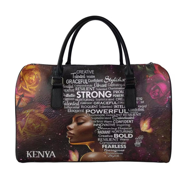 Zahara™ | Elegant African Warrior Faith Leather Duffel