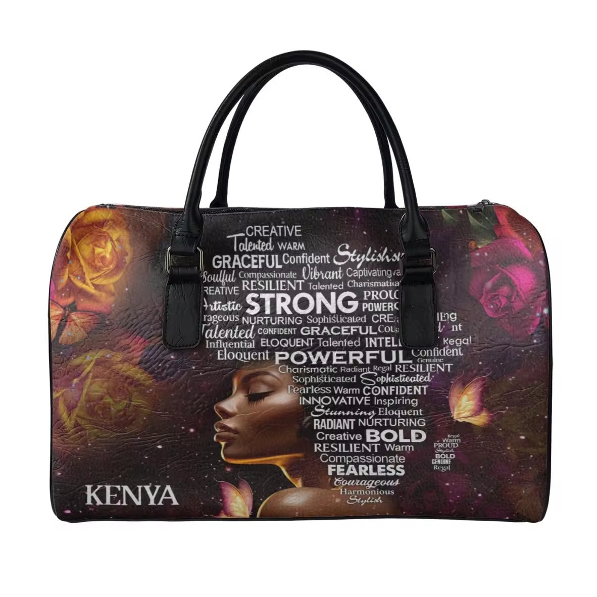 Zahara™ — African Warrior Faith Leather Duffel Bag, alternate view 12