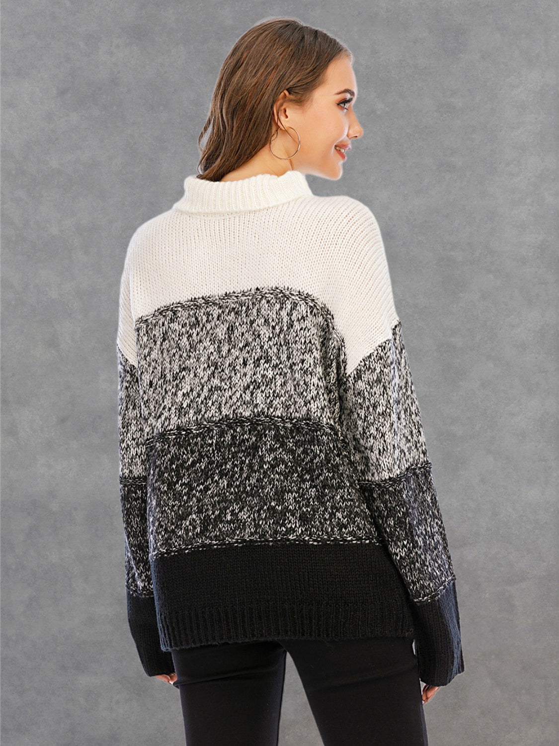Ocean Fontaine — Angel Wings Color Block Turtleneck Sweater, alternate view 3