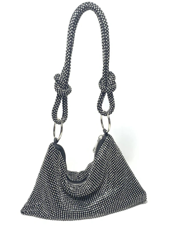 Luminara Knotted Rhinestone Armpit Bag