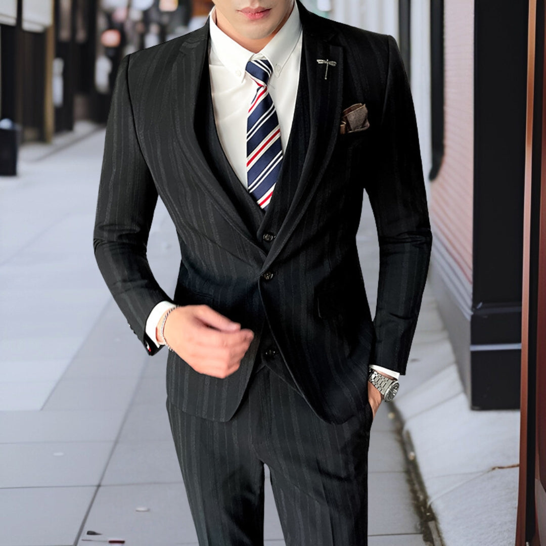 Udo™ — Premium Striped Suit 3-Piece Suit Set, alternate view 3