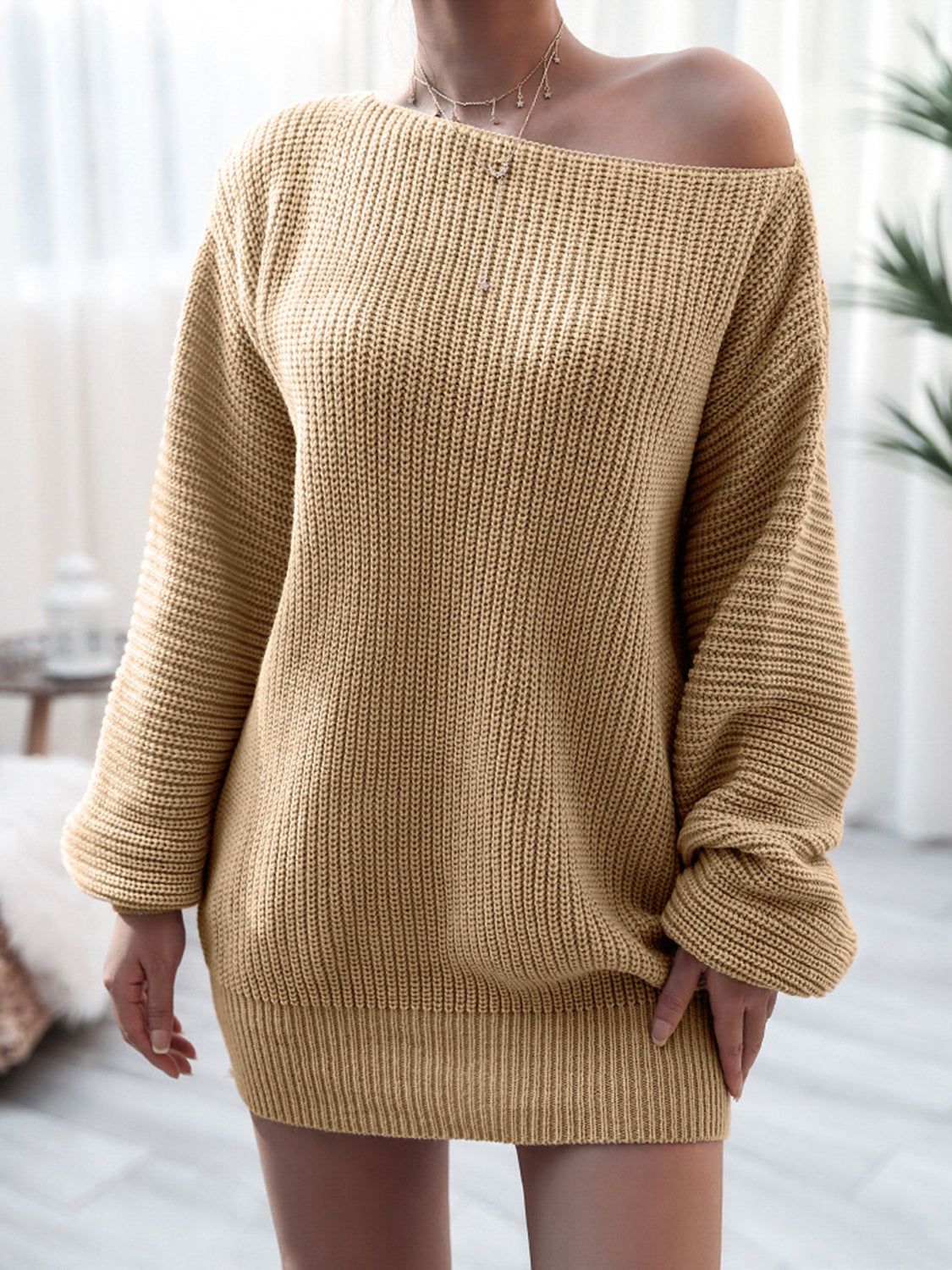 Noa Delacroix — Rib-Knit Mini Sweater Dress, alternate view 7