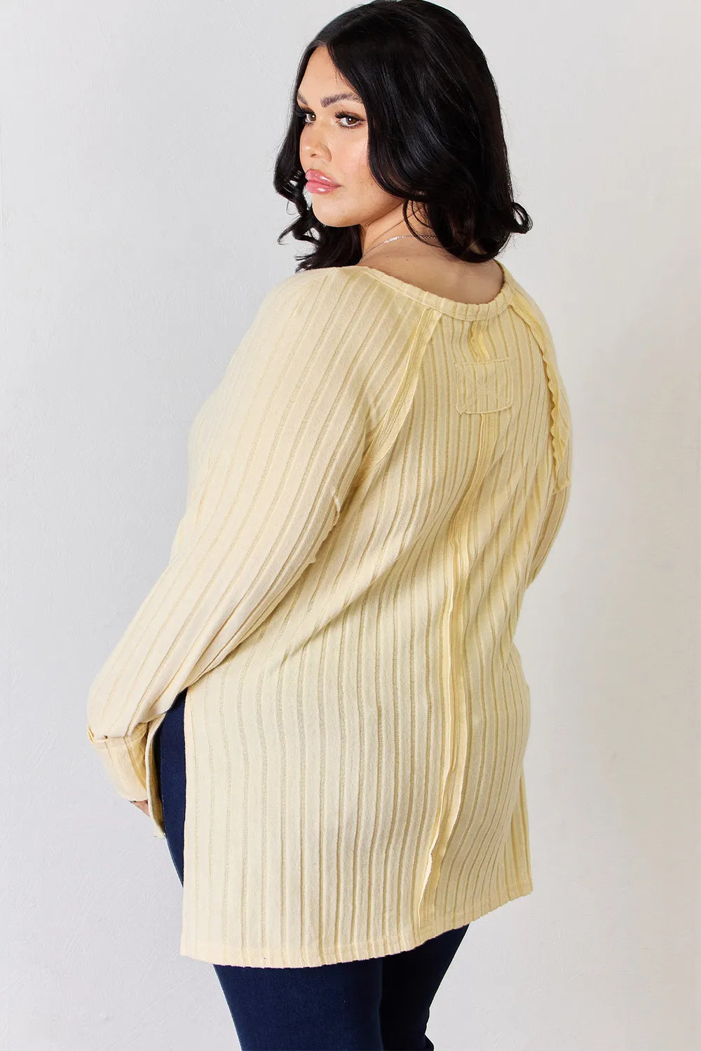 Cove Bellamy — Basic Bae Full Size Ribbed Round Neck Slit T-Shirt, alternate view 29