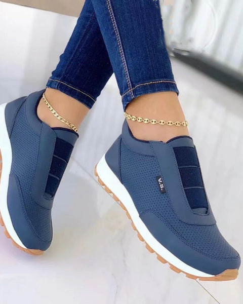 Women Flats Shoes Elastic Band Design Shoes Platform Sneakers