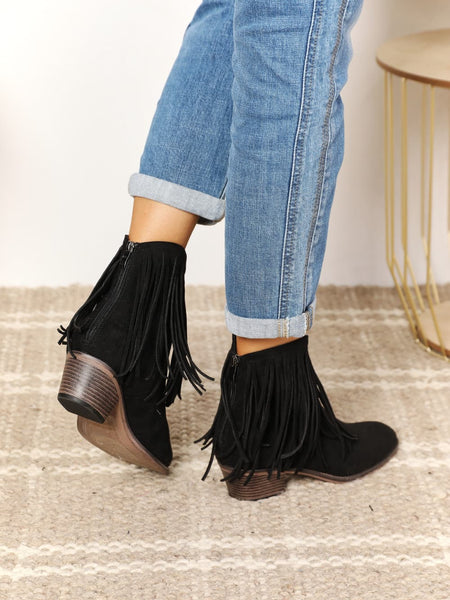Legend Women's Fringe Cowboy Western Ankle Boots - Opulent Empire