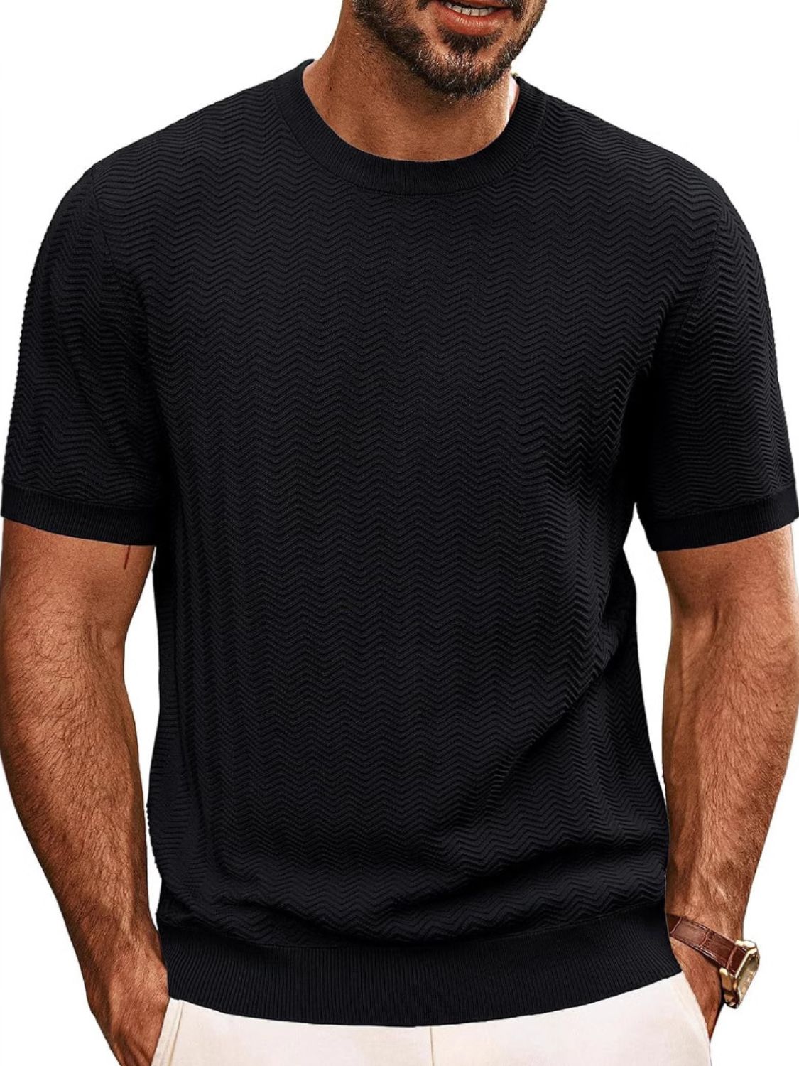 Emilian — Men's Full Size Round Neck Short Sleeve T-Shirt Plus Size, alternate view 5