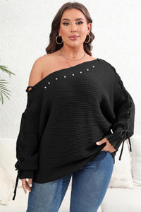 Bellamy Moreau — Plus Size One Shoulder Beaded Sweater, alternate view 5