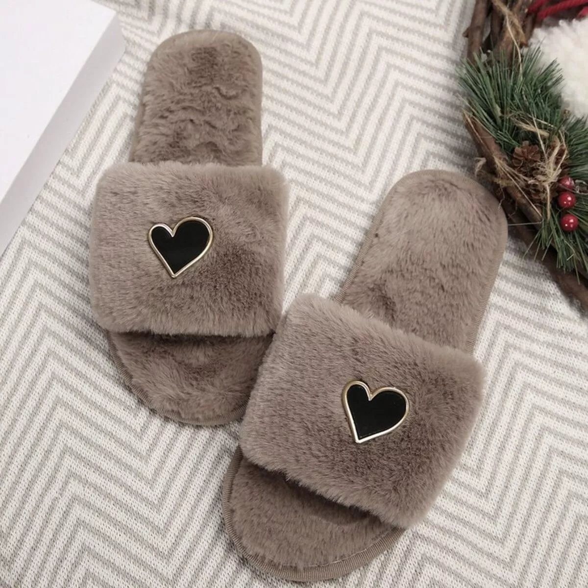 Wren Rosetti — Heart Open Toe Flats Slippers Fashion Footwear, alternate view 7