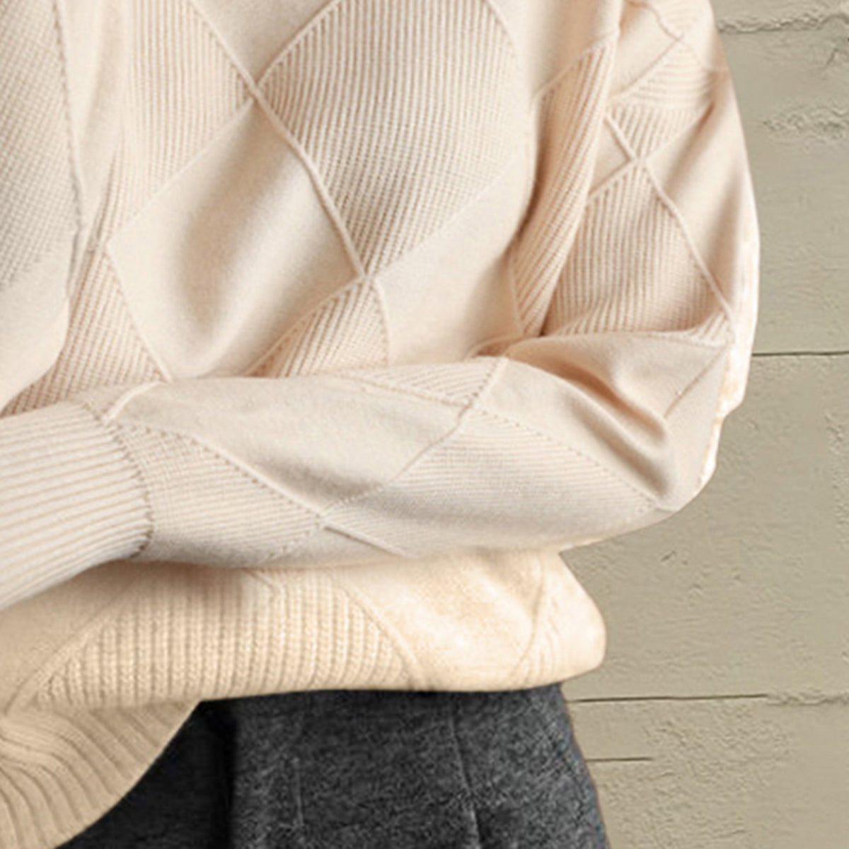 Emery Rivière — Geometric Turtleneck Long Sleeve Sweater, alternate view 8