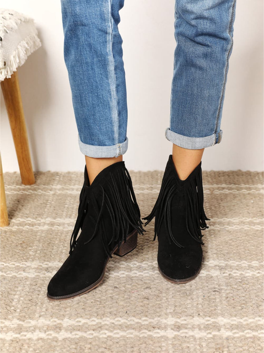 Legend Women's Fringe Cowboy Western Ankle Boots - Opulent Empire