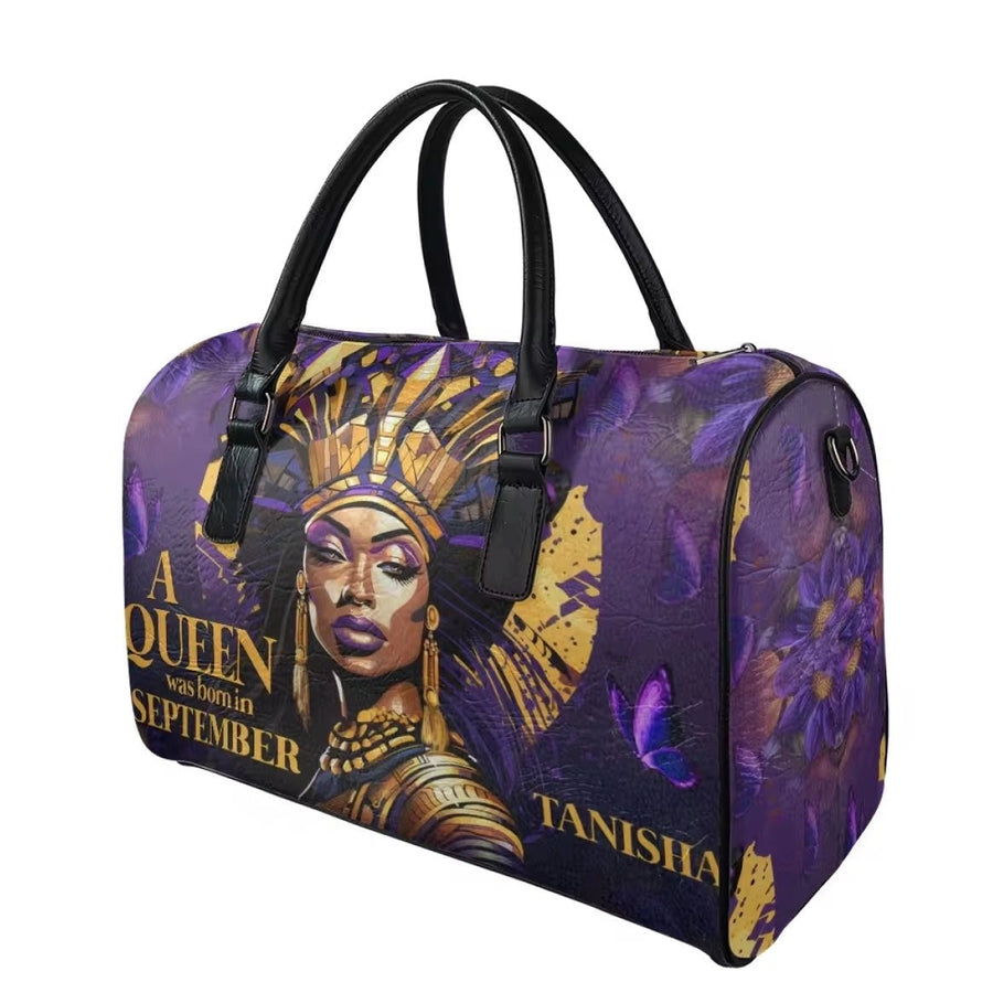Zahara™ | Elegant African Warrior Faith Leather Duffel - Opulent Empire