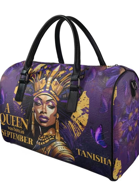 Zahara™ | Elegant African Warrior Faith Leather Duffel - Opulent Empire