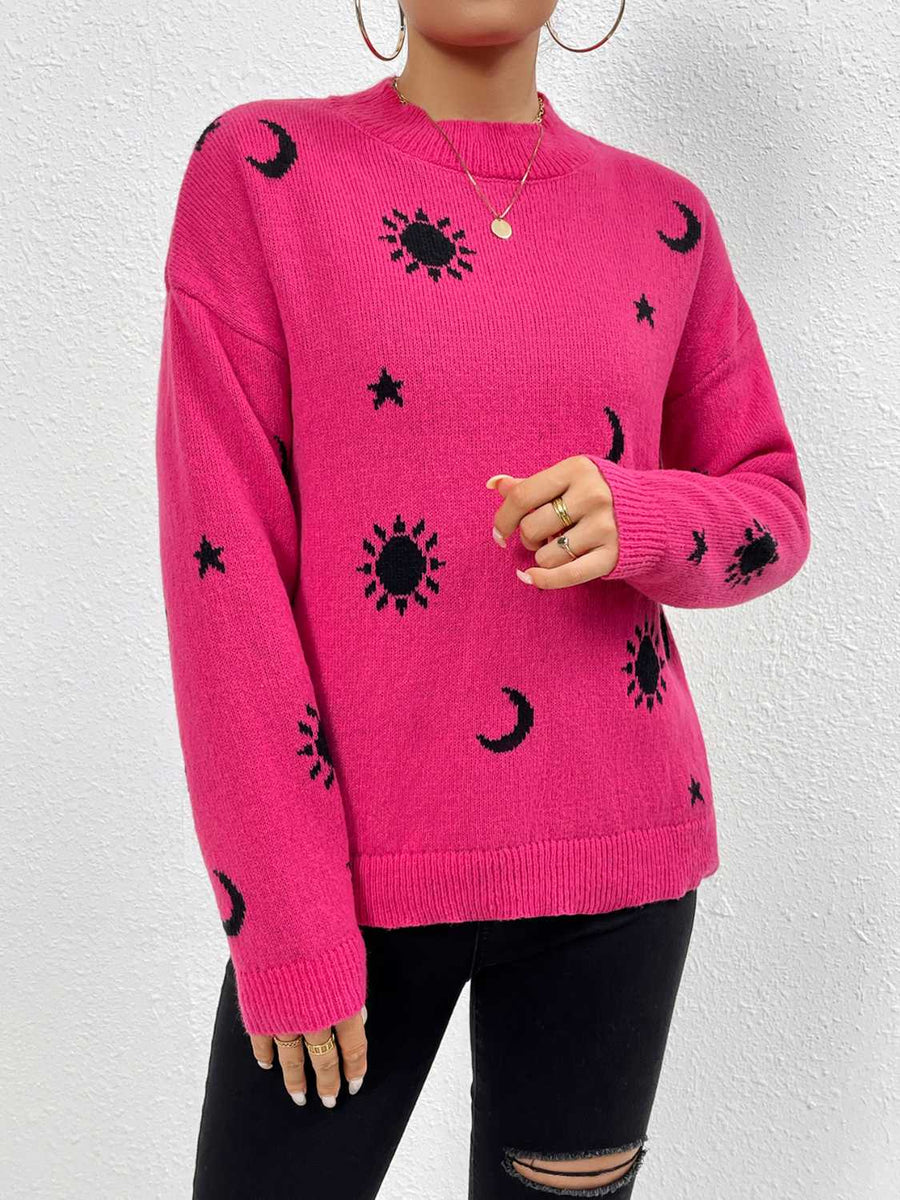 Ocean Delacroix — Patterned Drop Shoulder Sweater, alternate view 2