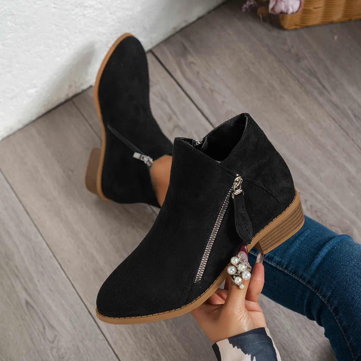 Bellamy Bellini — Side Zip Ankle Boots with Block Heel, alternate view 3