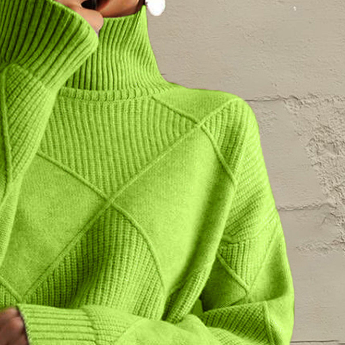 Emery Rivière — Geometric Turtleneck Long Sleeve Sweater, alternate view 12