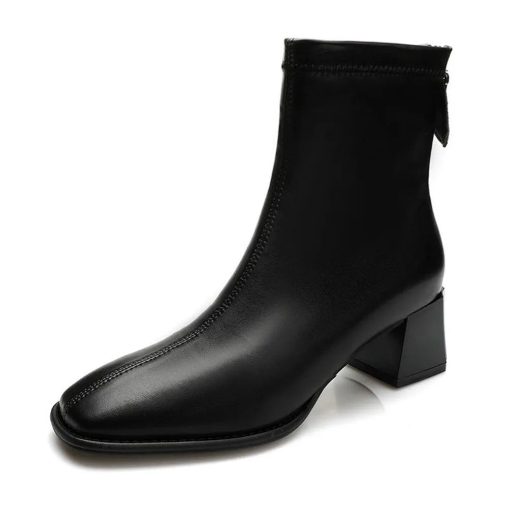 Darcy Sorrento — Round Toe Block Heels Boots Fashion Footwear, alternate view 4