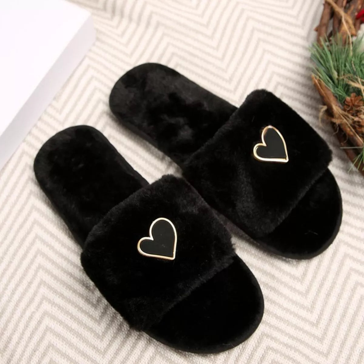 Wren Rosetti — Heart Open Toe Flats Slippers Fashion Footwear, alternate view 3