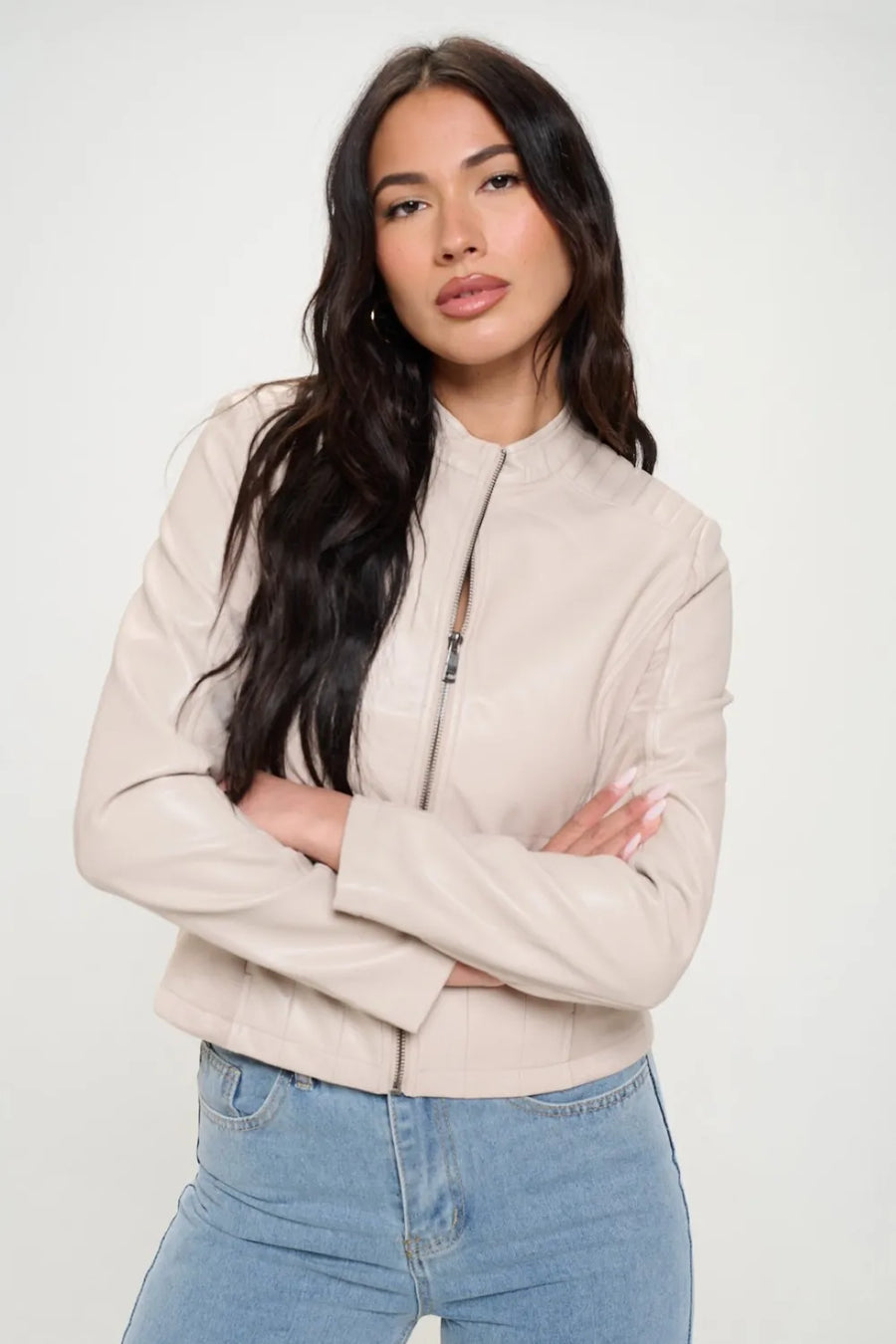 Paris Saint-Clair — Coalition LA Zip Up Vegan Moto Jacket