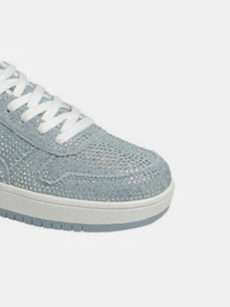 Forever Link Rhinestone Platform Flat Sneakers - Opulent Empire