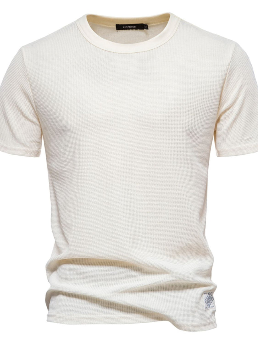 Men's Waffle-Knit Short Sleeve T-Shirt - Opulent Empire