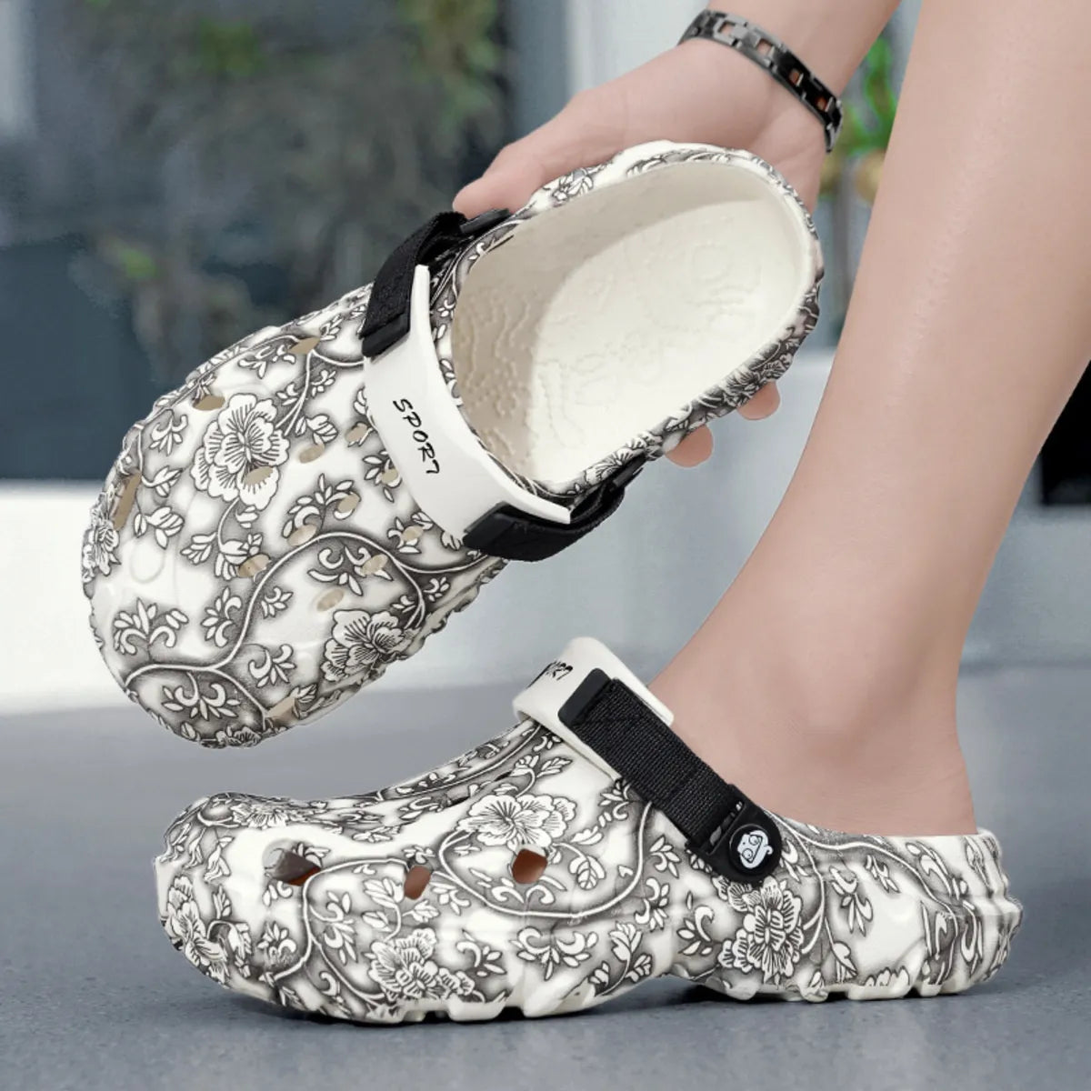 Cassian Montclair — Men's Floral Pattern Comfort Sandals Men's Fashion Footwear, alternate view 4