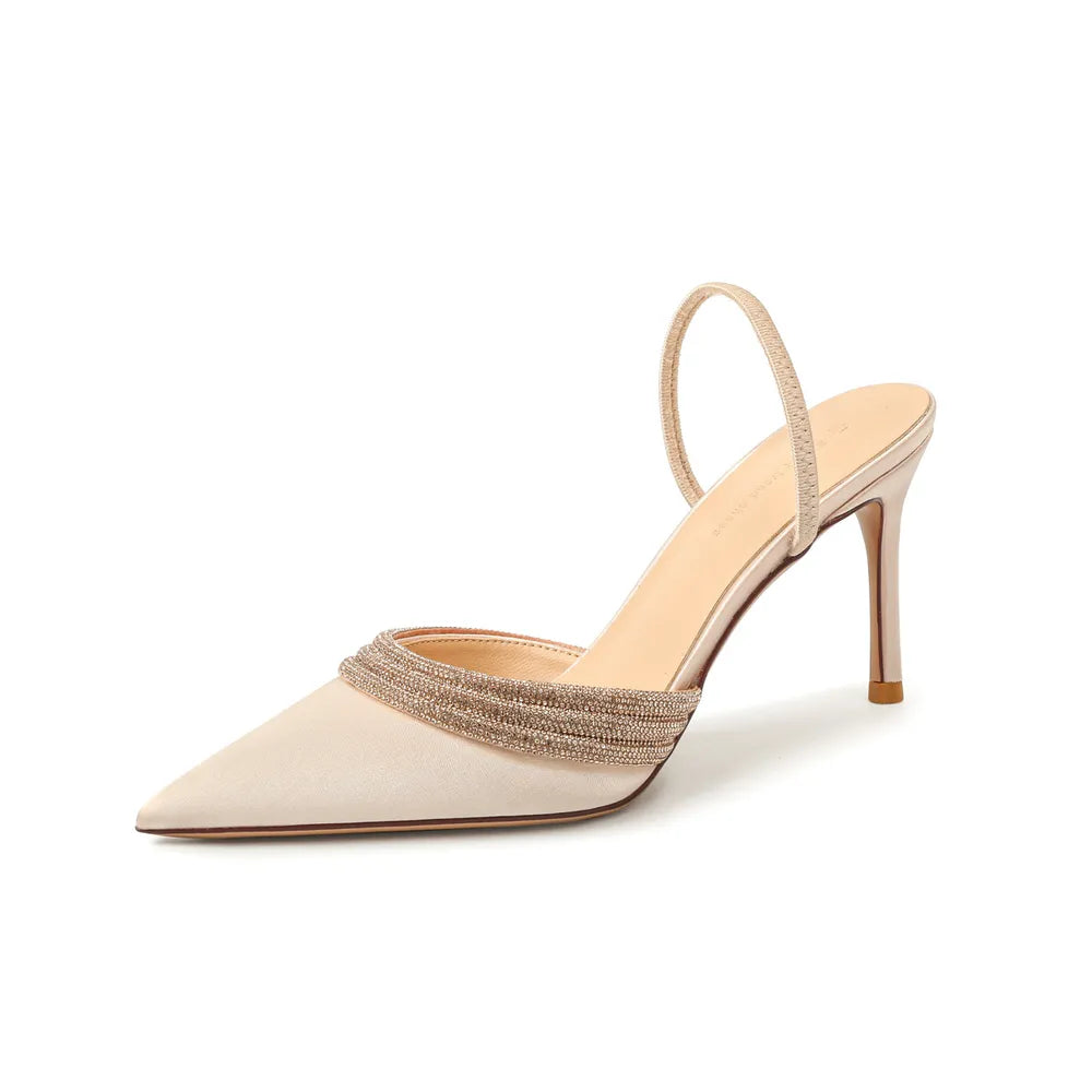 Quinn Venturi — Point Toe Rhinestone Detail Stiletto Pumps Fashion Footwear, alternate view 3