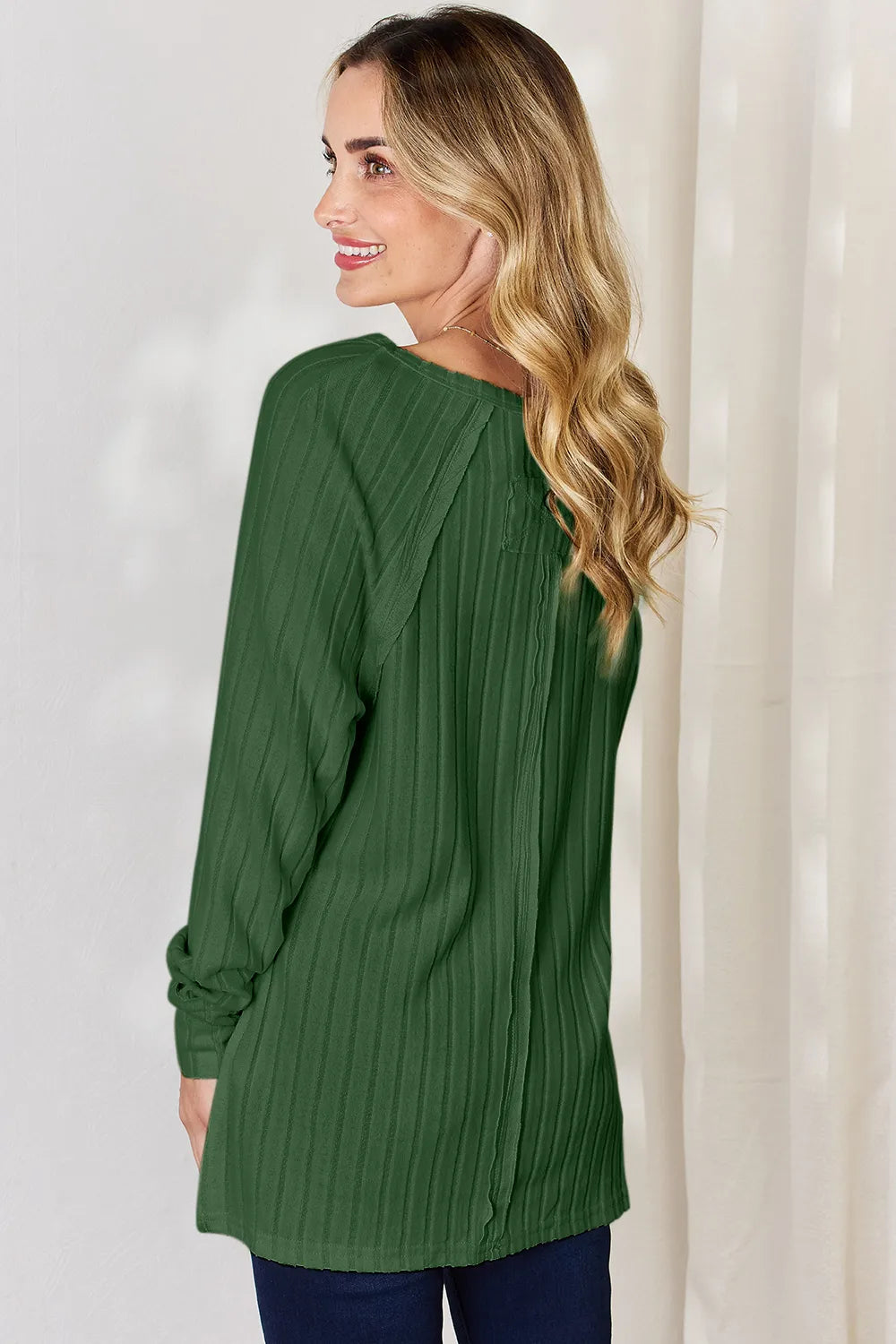 Cove Bellamy — Basic Bae Full Size Ribbed Round Neck Slit T-Shirt, alternate view 11