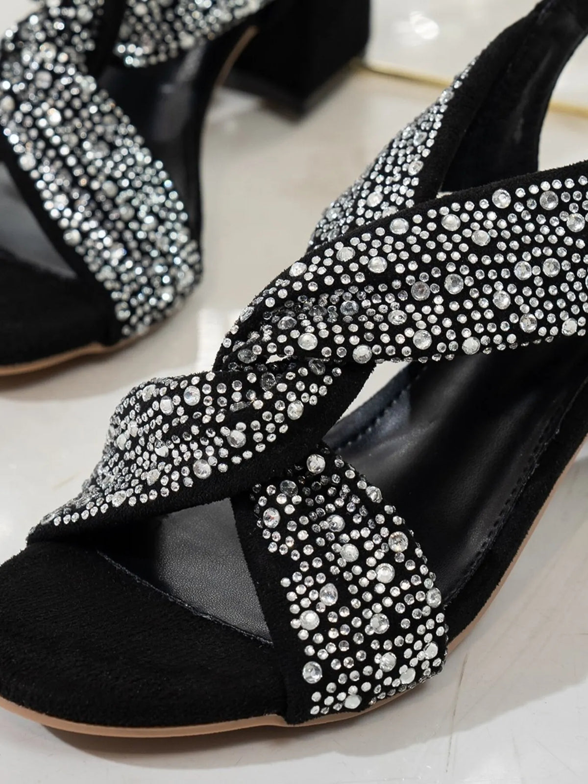Marlowe Marino — Rhinestone Block Heel Sandals, alternate view 6