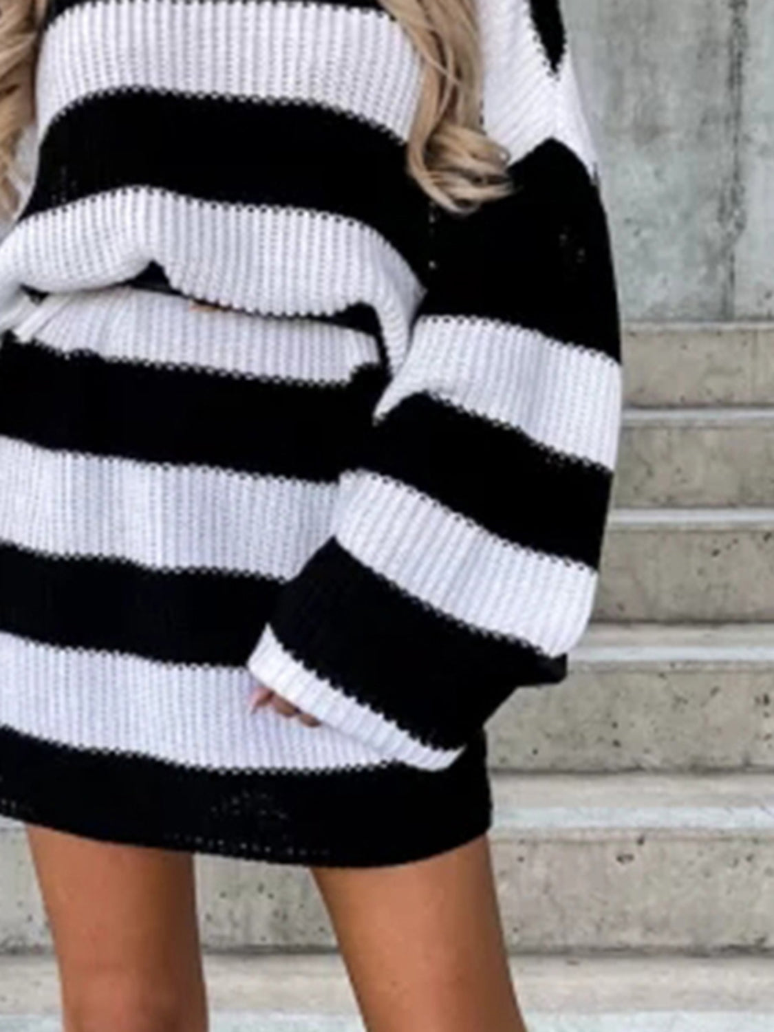 Lior Fontaine — Striped Turtleneck Sweater Dress, alternate view 3